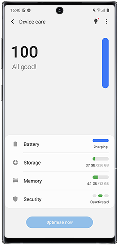 New layout of Device Care available with One UI 2
