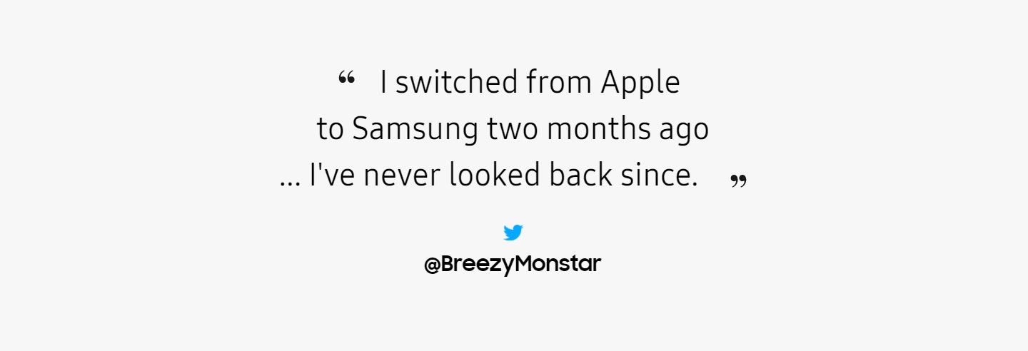 Atsauksmes attēls – Pirms diviem mēnešiem pārgāju no Apple uz Samsung... Neesmu pat iedomājies par atgriešanos.