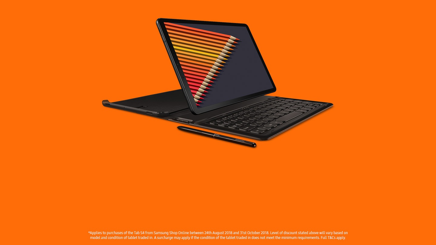Galaxy Tab S4 image on and