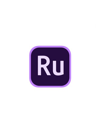 Icono púrpura del logotipo de Adobe Premiere Rush (Ru)