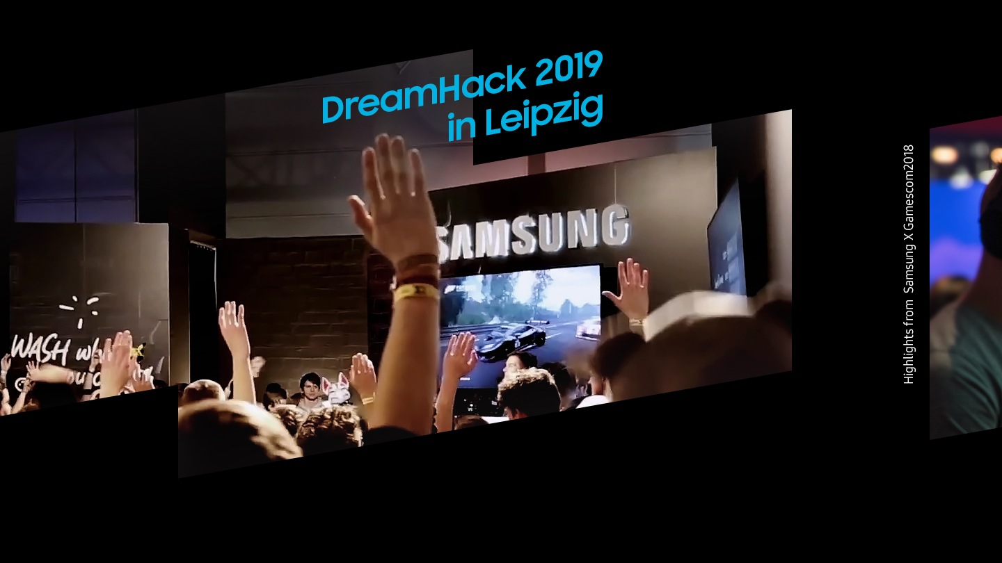 Samsung and Gamescom 2018 En fait, joué avec le moniteur de jeu samsung et de nombreuses personnes en profitent pour profiter du moniteur de jeu samsung. Les cosplayers des personnages du jeu se promènent dans le hall d'exposition, rehaussant l'atmosphère du hall d'exposition des moniteurs de jeu dans Dream Hack 2019 à Leipzig
