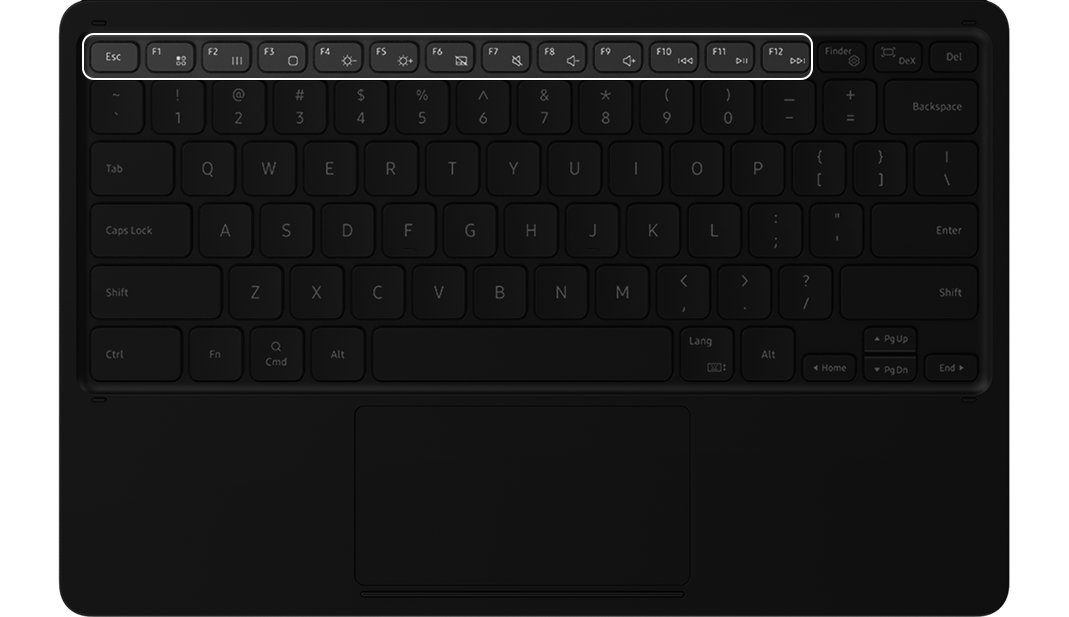 A  function  key  is  highlighted  on  the  BookCover  Keyboard
                                                                                                                                                                to  show  its  placement