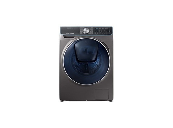 Product shot of Washers, the front shot showing the dark grey color product with the door closed. Washers product number ww10m86dqoo/EU