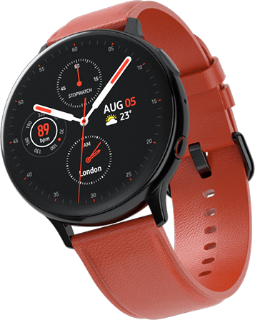 Galaxy Watch Active2 with Orange leather strap