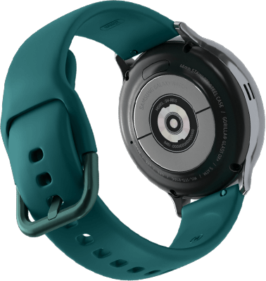 Galaxy Sport Watch Active2 with green leather strap