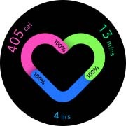 The Daily Activity Heart that measures calories and time has a function that helps users achieve daily health goals.