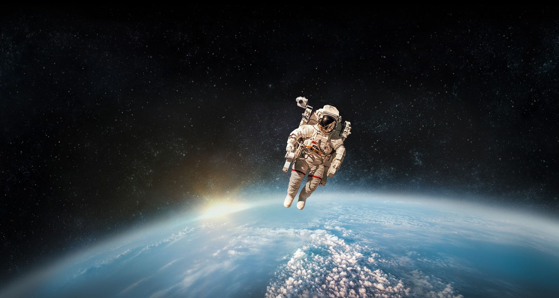 Image of an astronaut floating above Earth