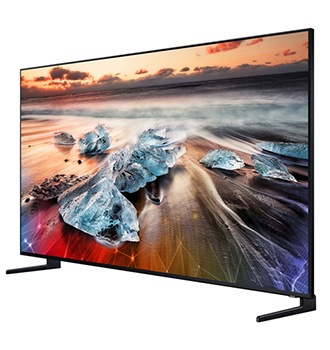 Samsung QLED 8K TV with an image of nature