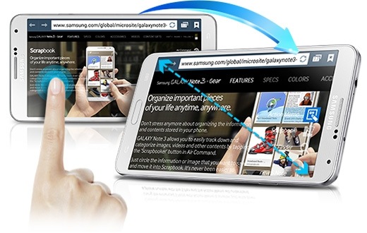 Basic screen and expanded screen in the two Smartphone is shown and compared to each other.