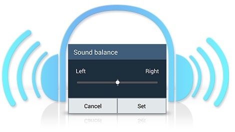 This image represents that the left and right sound balance of the headphone can be adjusted.
