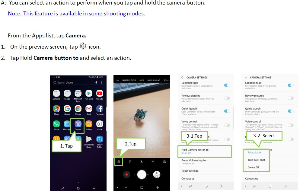 How do I use Hold camera button?