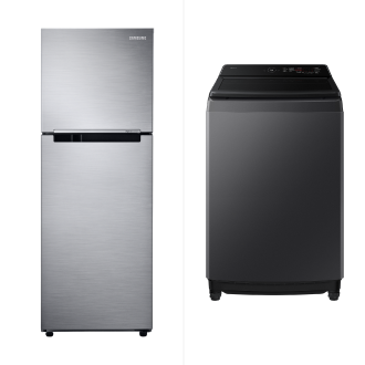 Nevera Congelador Superior All Around Cooling + Lavadora Carga Superior EcoBubbleTM y SmartThings