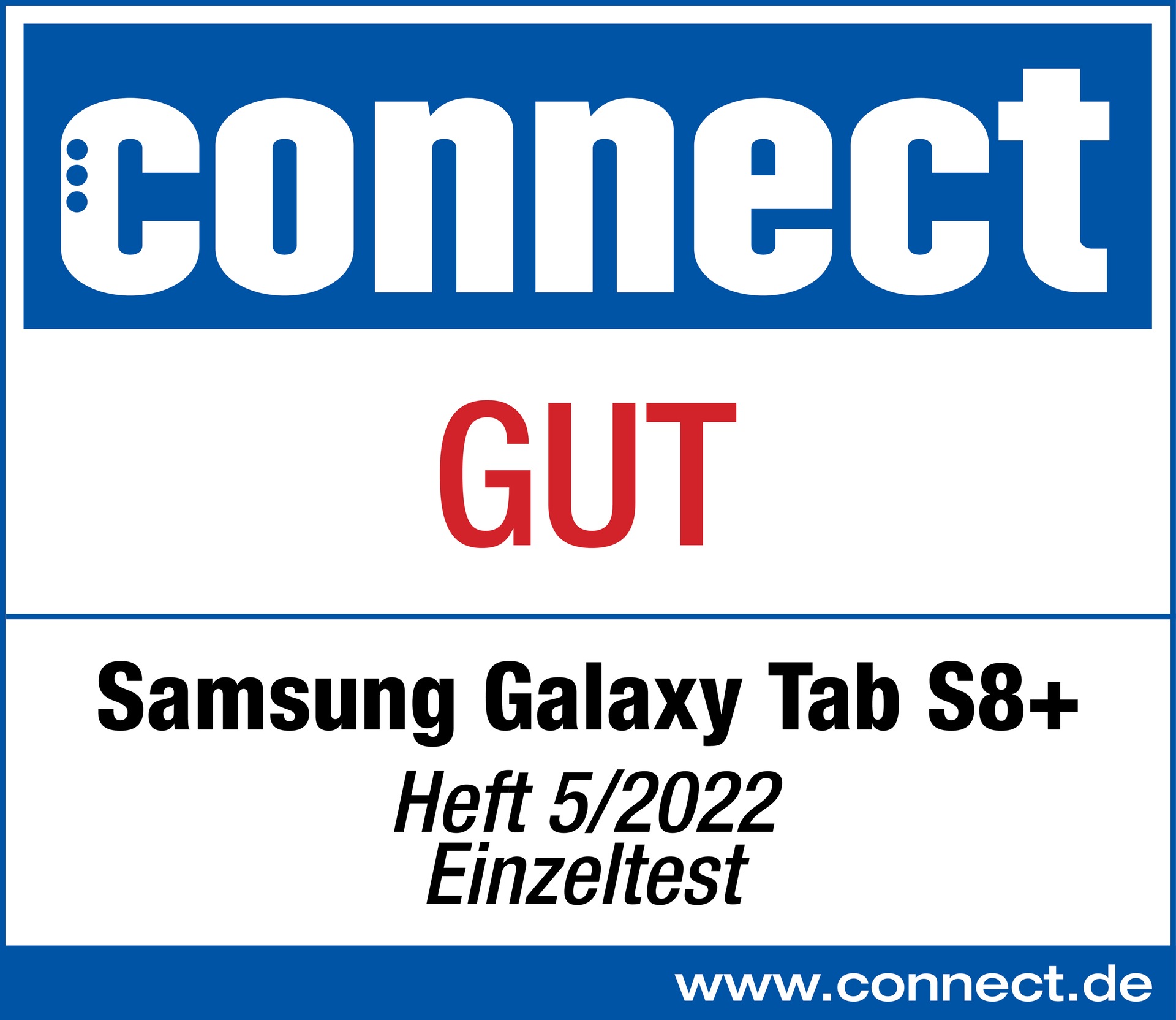 Connect, Gesamtergebnis: gut, Ausgabe 05/2022, zum Samsung Galaxy Tab S8+, Einzeltest.