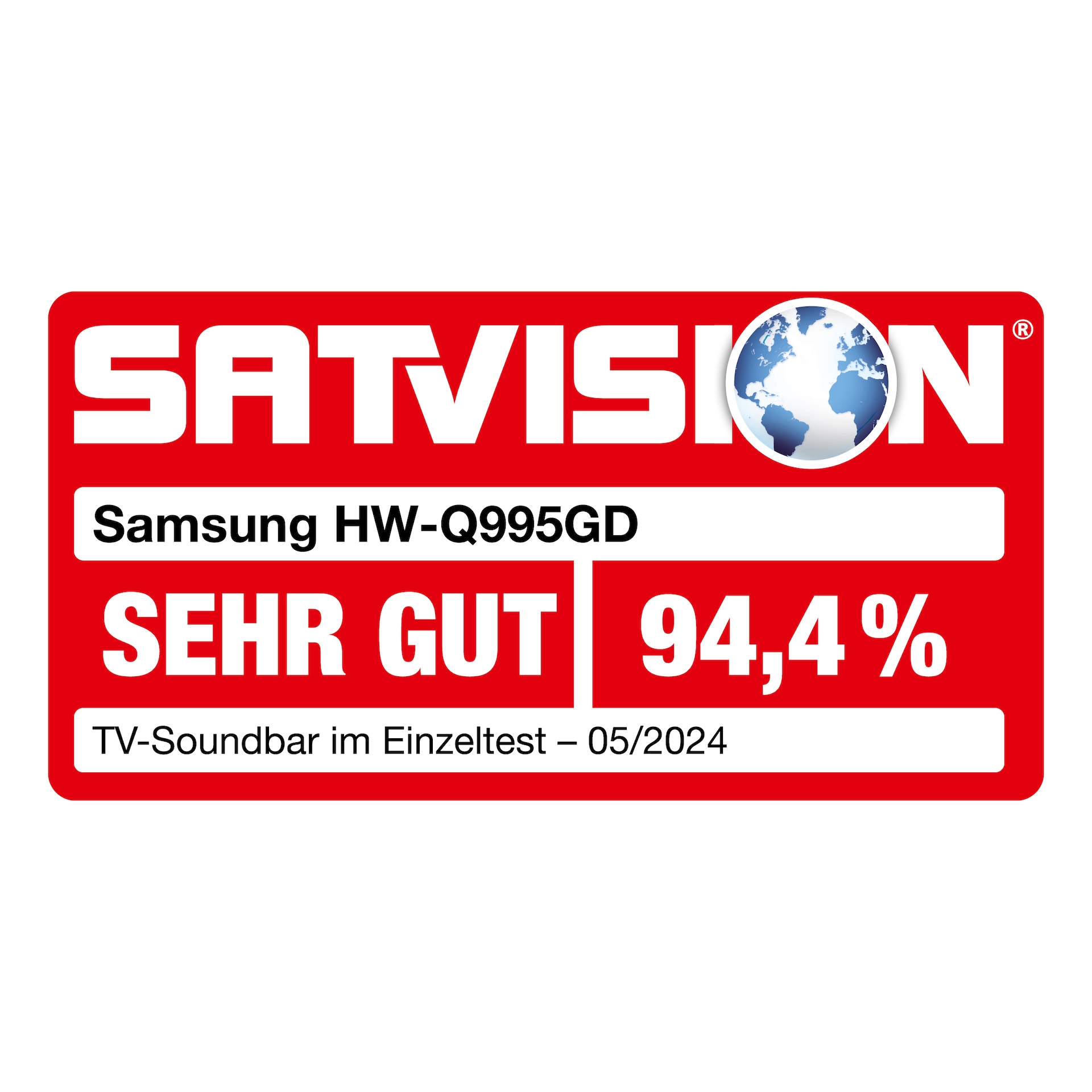 * SATVISION, sehr gut (94,4 %), Ausgabe 5/2024, zur Samsung HW-Q995GD, Einzeltest