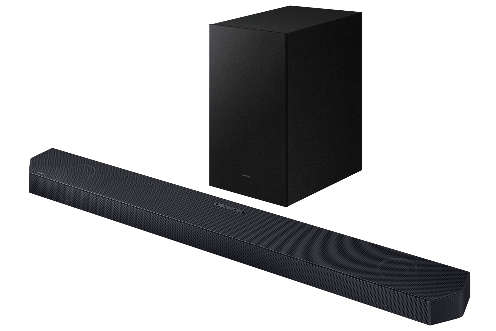 Latest Samsung Q Series Soundbar with Subwoofer (HW-Q700C/XM) - set-r-perspective view, Titan Black color at best price in Samsung Malaysia