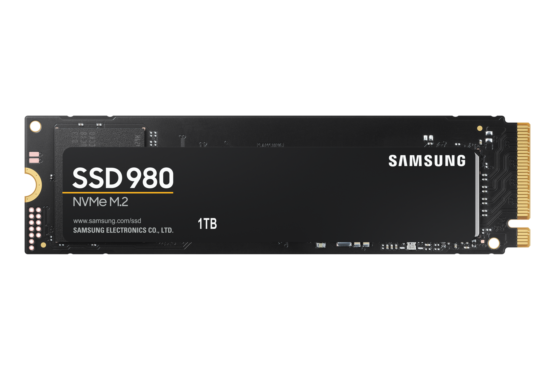 Front View of the Samsung 1TB M.2 PCIe 3 NVMe SSD (980)