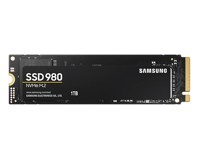 Front View of the Samsung 1TB M.2 PCIe 3 NVMe SSD (980)