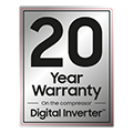 20 Years Warranty on the compressor - Digital Inverter™