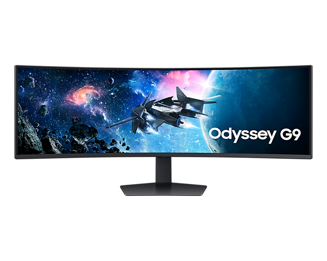 Zakrzywiony monitor gamingowy Odyssey G9 49 cali, model LS49CG950EUXEN, widok przodem