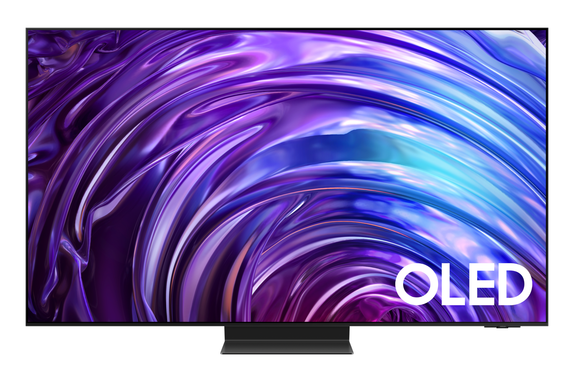 Telewizor 55” OLED S95D 4K Smart TV stojący na podstawie, widok na wprost