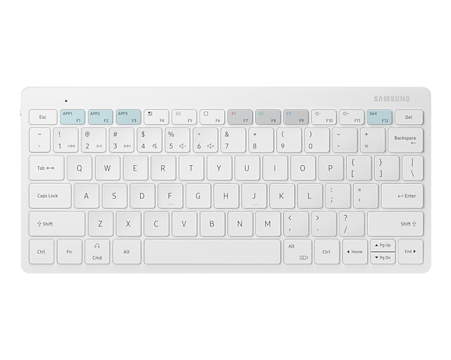 Беспроводная клавиатура для планшетов и телефонов Samsung Trio 500 белого цвета, вид спереди