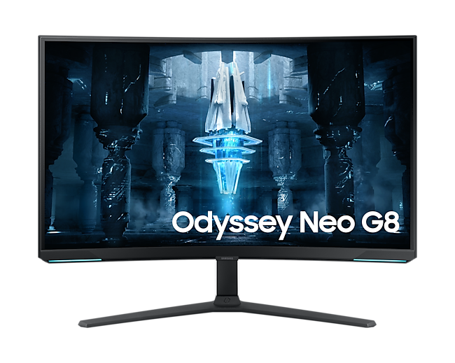 32 Игровой монитор Odyssey Neo G8 с разрешением 4K UHD, частотой обновления 240 Гц и технологией Quantum Mini LED, вид спереди