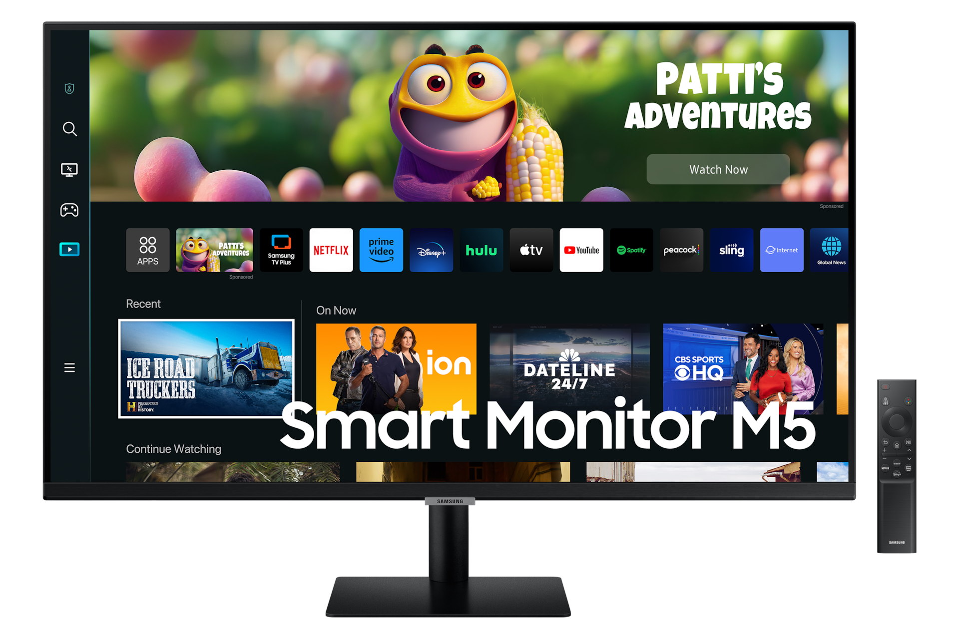 Front of the Samsung M5 LS32CM500EEXXS Smart monitor & TV in Black Colour