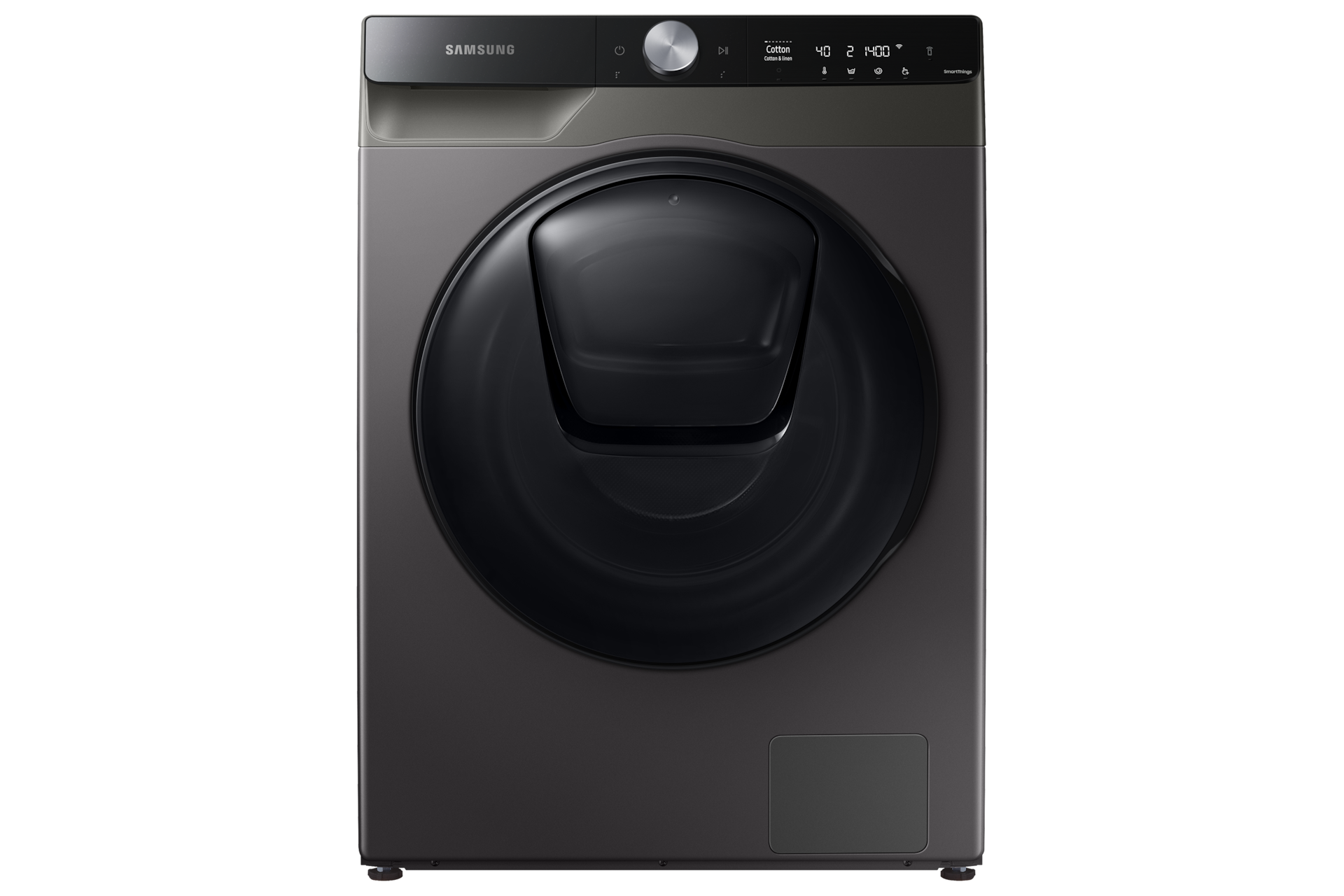 Buy Samsung WD10T784DBX/SP now. QuickDrive™, 10.5kg, Washer Dryer, 4 Ticks in inox from front view