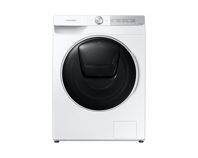 Buy Samsung WW80T754DWH/SP now. Image shows front view of QuickDrive™, 8Kg, Front Load, 4 Ticks in white