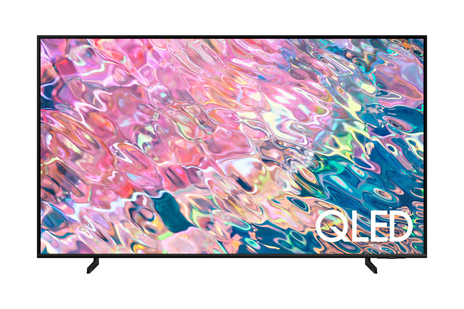 ดูราคา Samsung QLED 65 นิ้ว สมาร์ททีวีที่มาพร้อม Quantum HDR เผยรายละเอียดที่ซ่อนในภาพ พร้อมเทคโนโลยี Quantum Dot สีสวยสด 100%. ด้านหน้าของ Q63B QLED 65 นิ้ว สี Black ที่มีตัวหนังสือ QLED สีขาวระบุอยู่