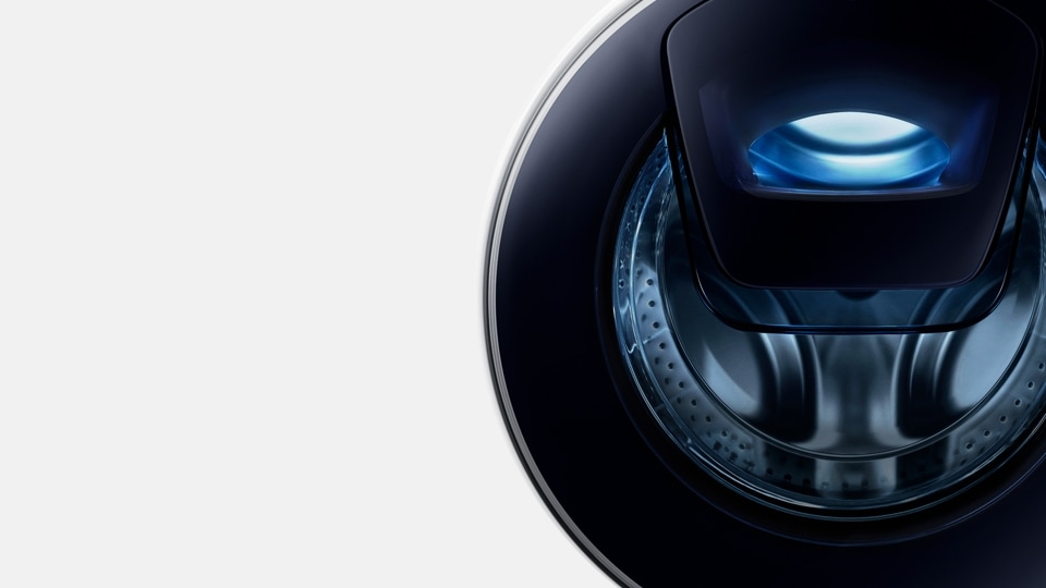 Illustrazione che mostra la porta blu della lavatrice Samsung WW7500.