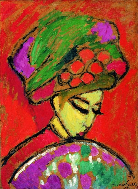 Alexei Jawlensky, Young Girl with a Flowered Hat (1910)
