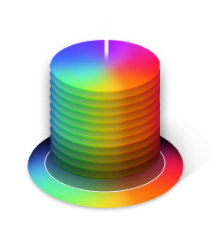 Brightness바가 세모원형이였다가 원통형으로 바뀌며 이미지의 밝기가 어두워졌다 밝아지고 있습니다.