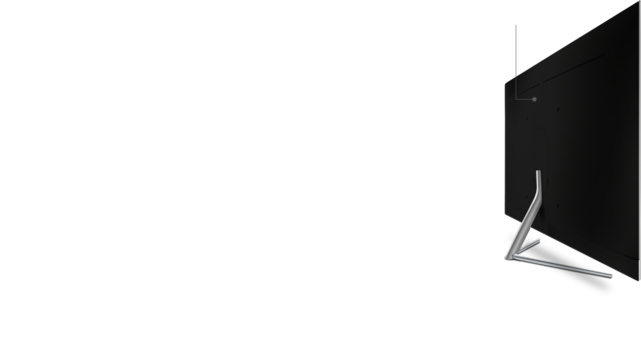 클린백을 강조하는 뒷면 전체가 보이는 QLED TV 이미지