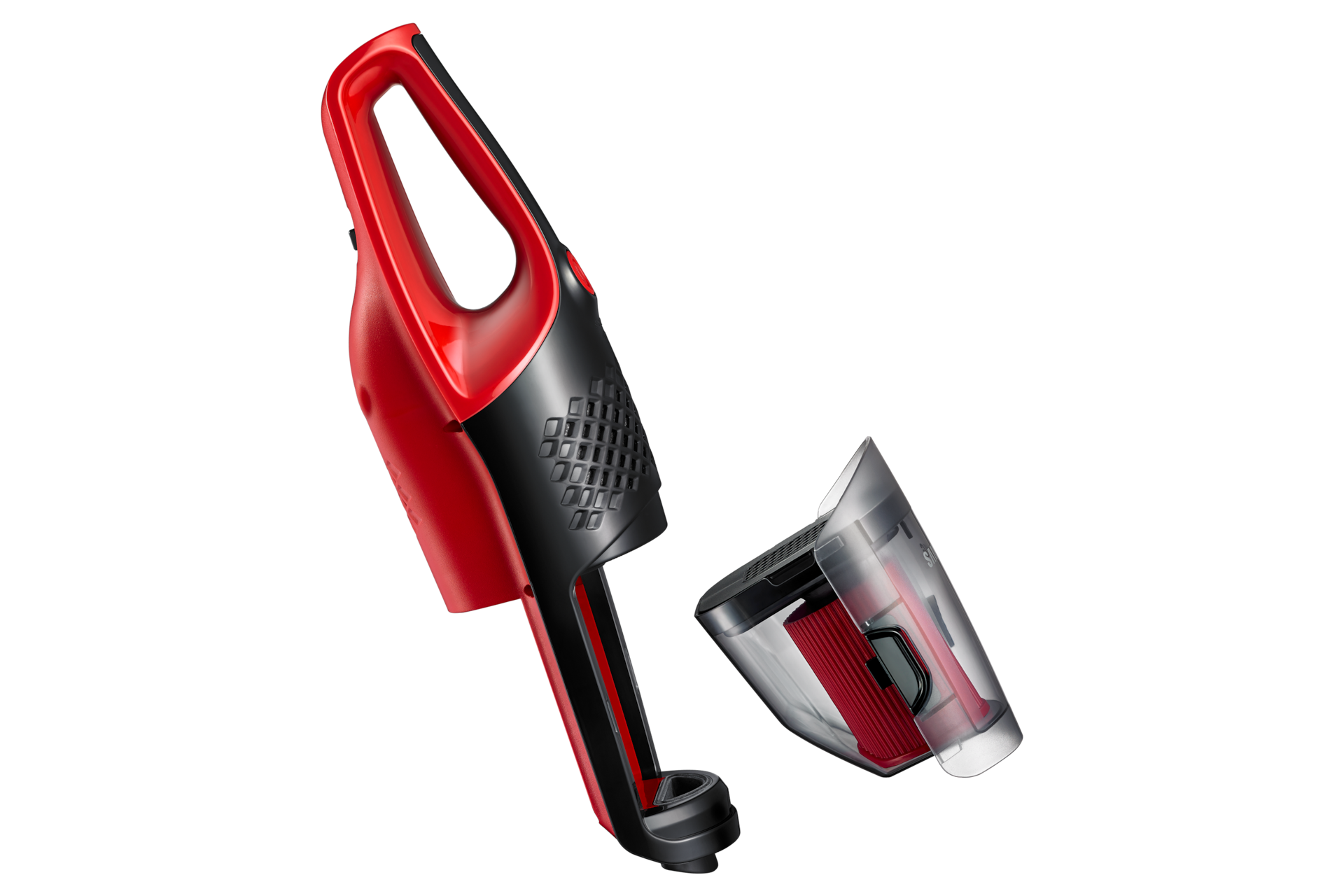 블랙 앞면 오른쪽 90도 핸디청소기 먼지통 분리