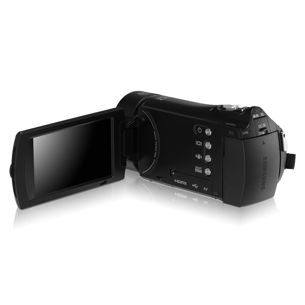HMX-H305BD 4 블랙 뒷면 오른쪽 45도 뷰파인더 열림