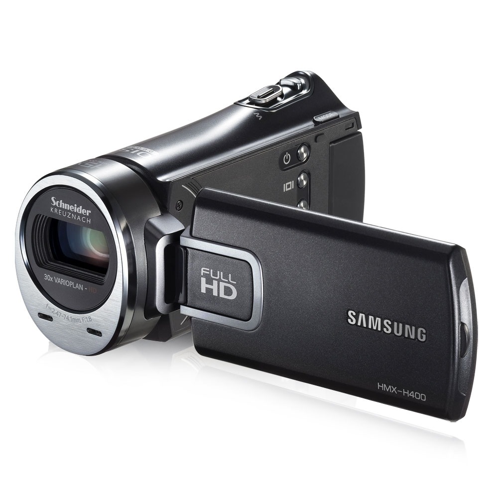HMX-H400BD 2 블랙 앞면 왼쪽45도 뷰파인더 열림