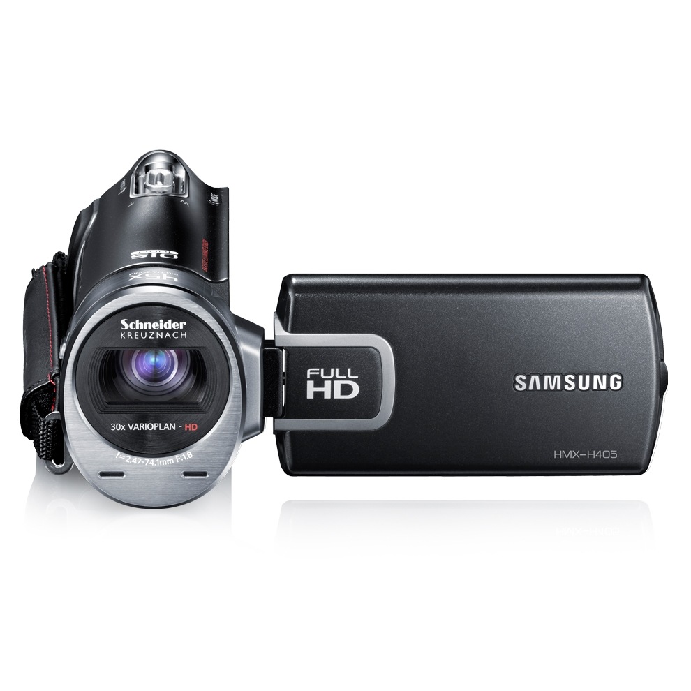 HMX-H405BD 3 블랙 앞면 위 10도 뷰파인더 열림 