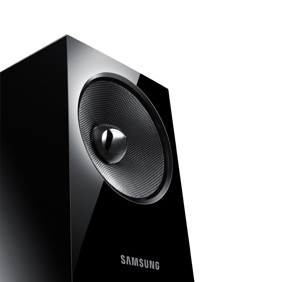 HT-E6750W 9 블랙 홈시어터 세트 서브우퍼 앞면 오른쪽45도 상단 확대