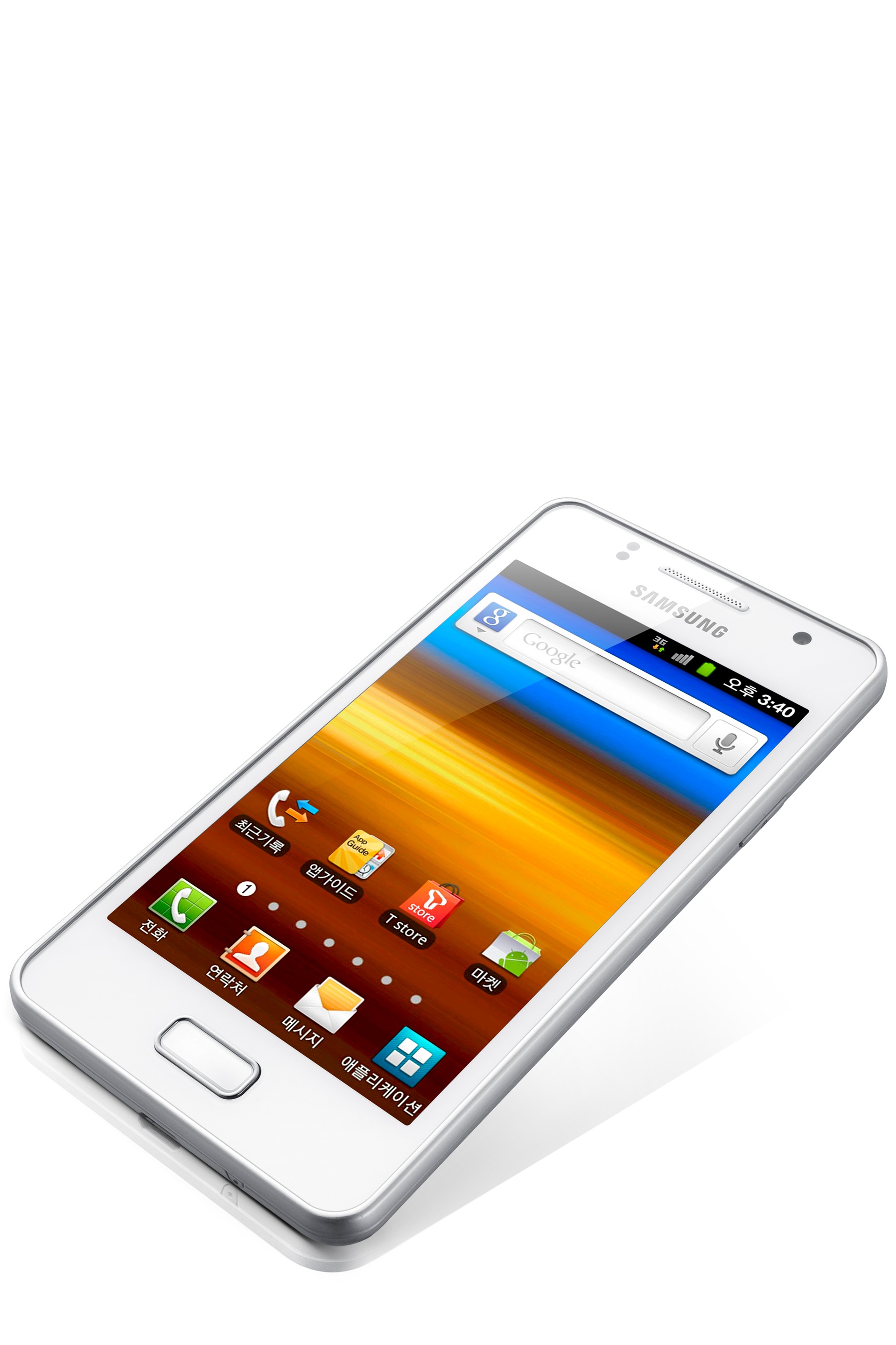 SHW-M340S 6 화이트 앞면 왼쪽 30도 오른쪽 뒤 60도 역동적