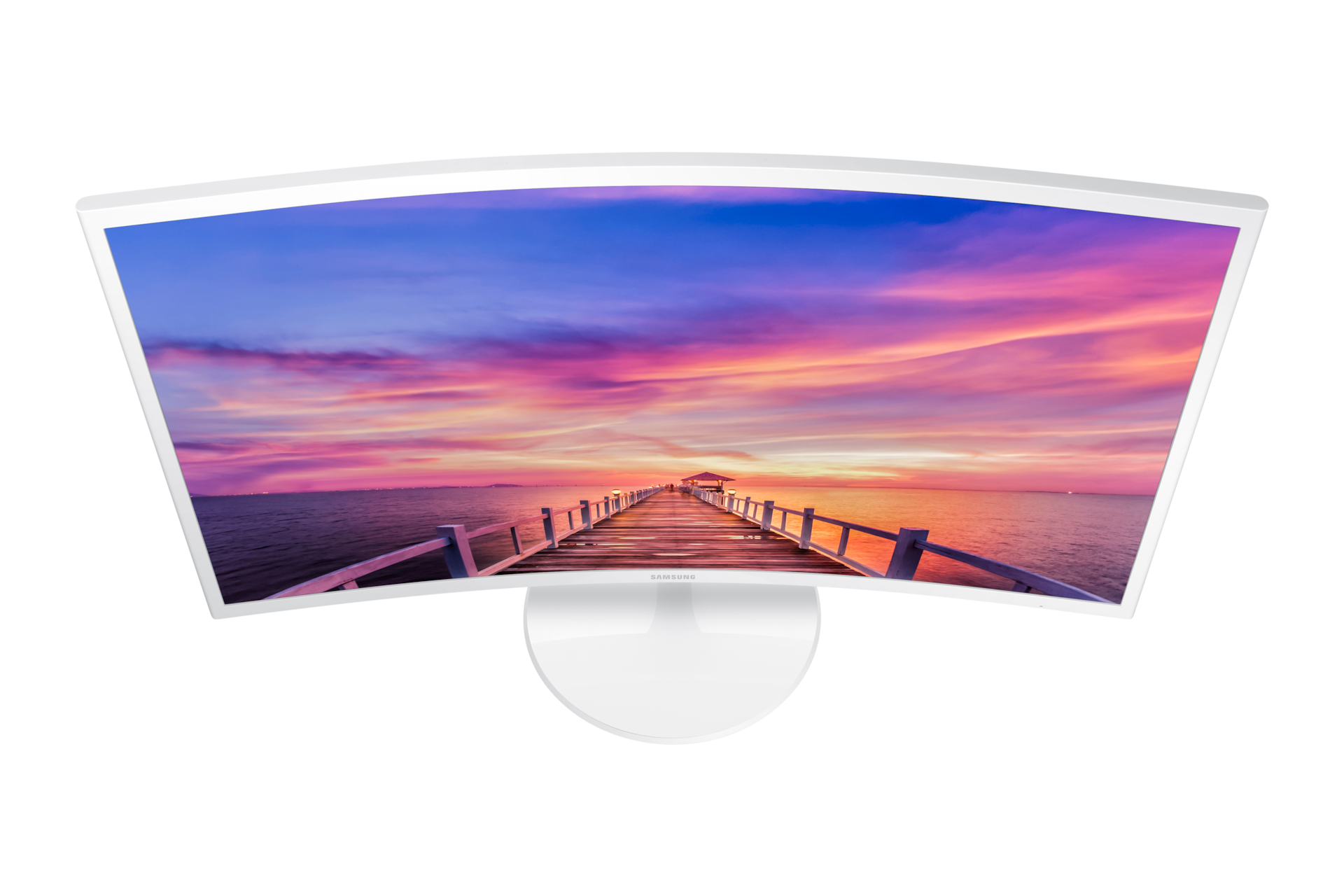 32" Essential White Curved Monitor CF391 with the deeply immersive