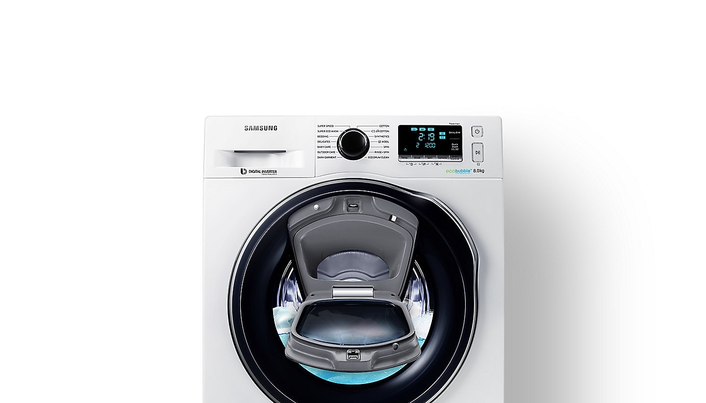 WW90 Eco Bubble Washer with Simply Add During Wash, 9kg WW90K6410QW