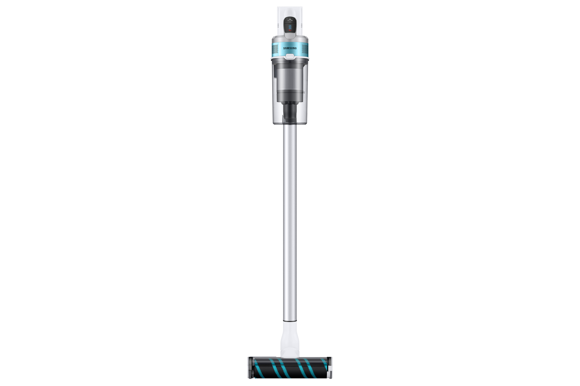 Shop for Samsung VS15T7034R1/SP now. Jet 70 multi vacuum in white seen from front with soft action brush attached