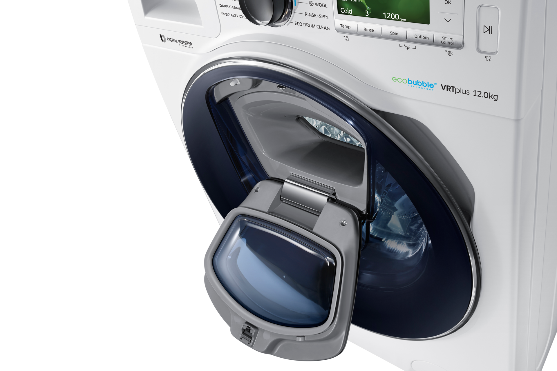 WW12 Eco Bubble Washer with Simply Add During Wash, 12kg WW12K8412OW