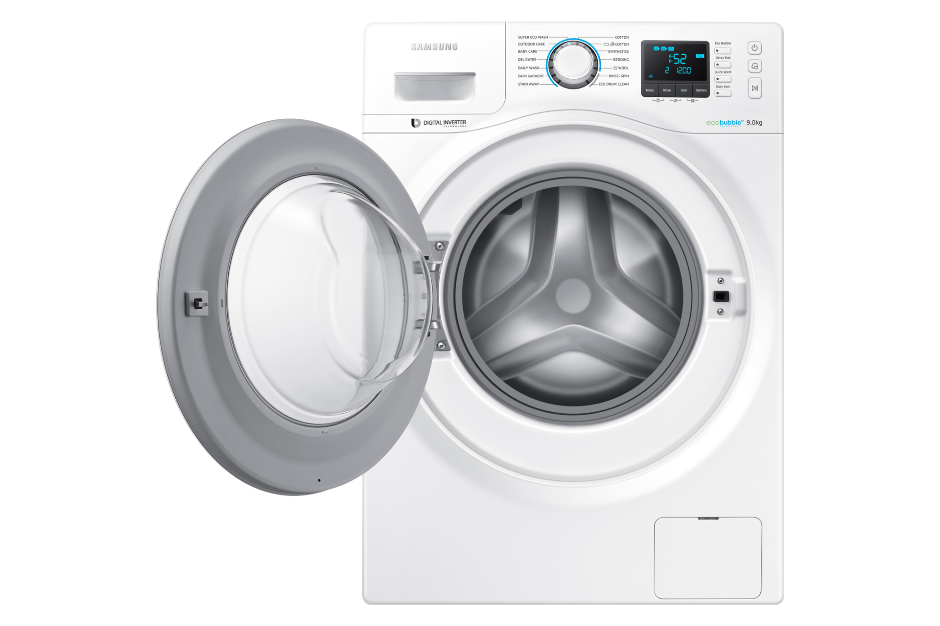 WW90 Eco Bubble Washer with Digital Inverter Motor, 9kg WW90H5200EW/SP Samsung Singapore