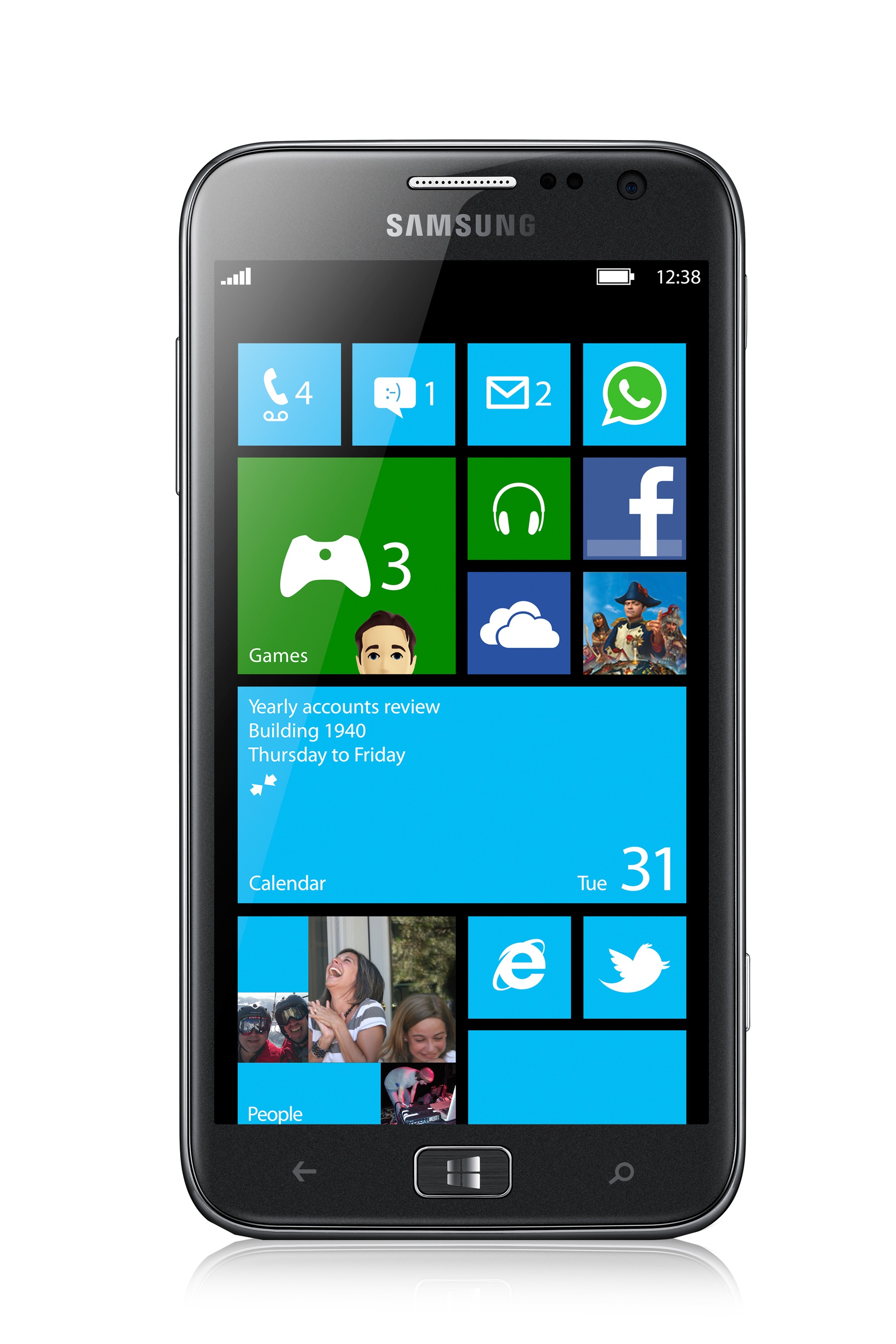 GT-I8750 1 ด้านหน้า สีเงิน