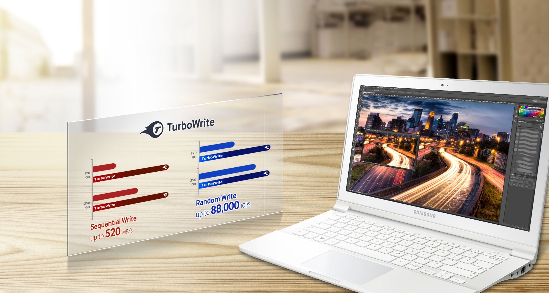 Rakip tanımayan okuma/yazma hızları için TurboWrite teknolojisi ile bilişimi en iyi konuma getirin