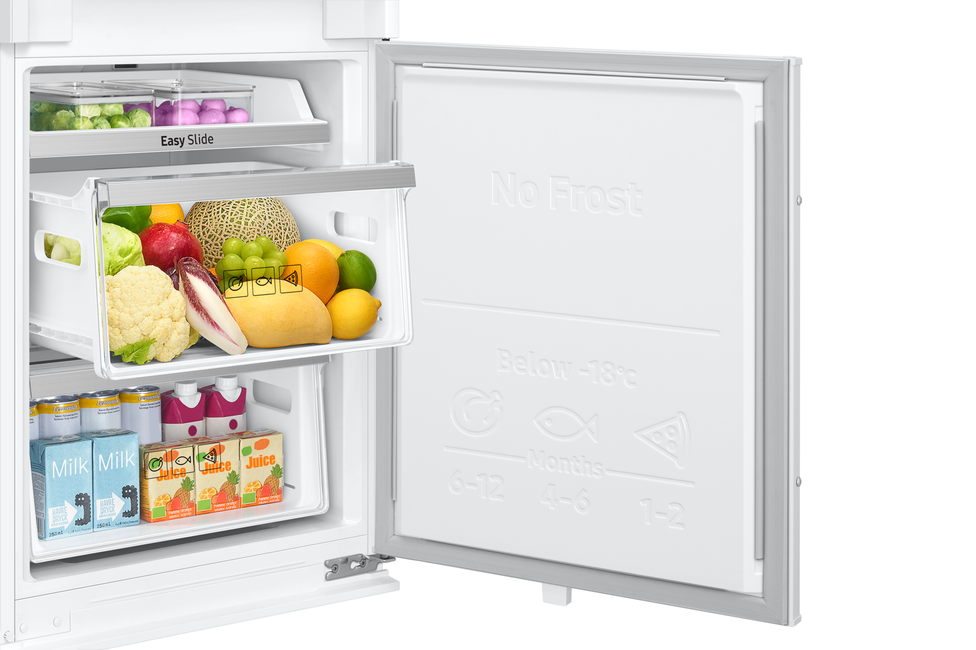 BuiltIn Fridge Freezer with CoolSelect Plus Zone™ 263L (Slide Hinge