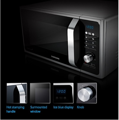 Side view of a Samsung F300G Microwave Oven