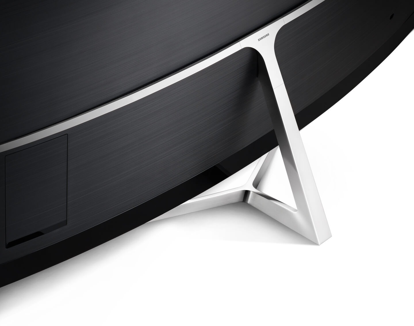 A back angle image of Samsung SUHD TV's T-stand.